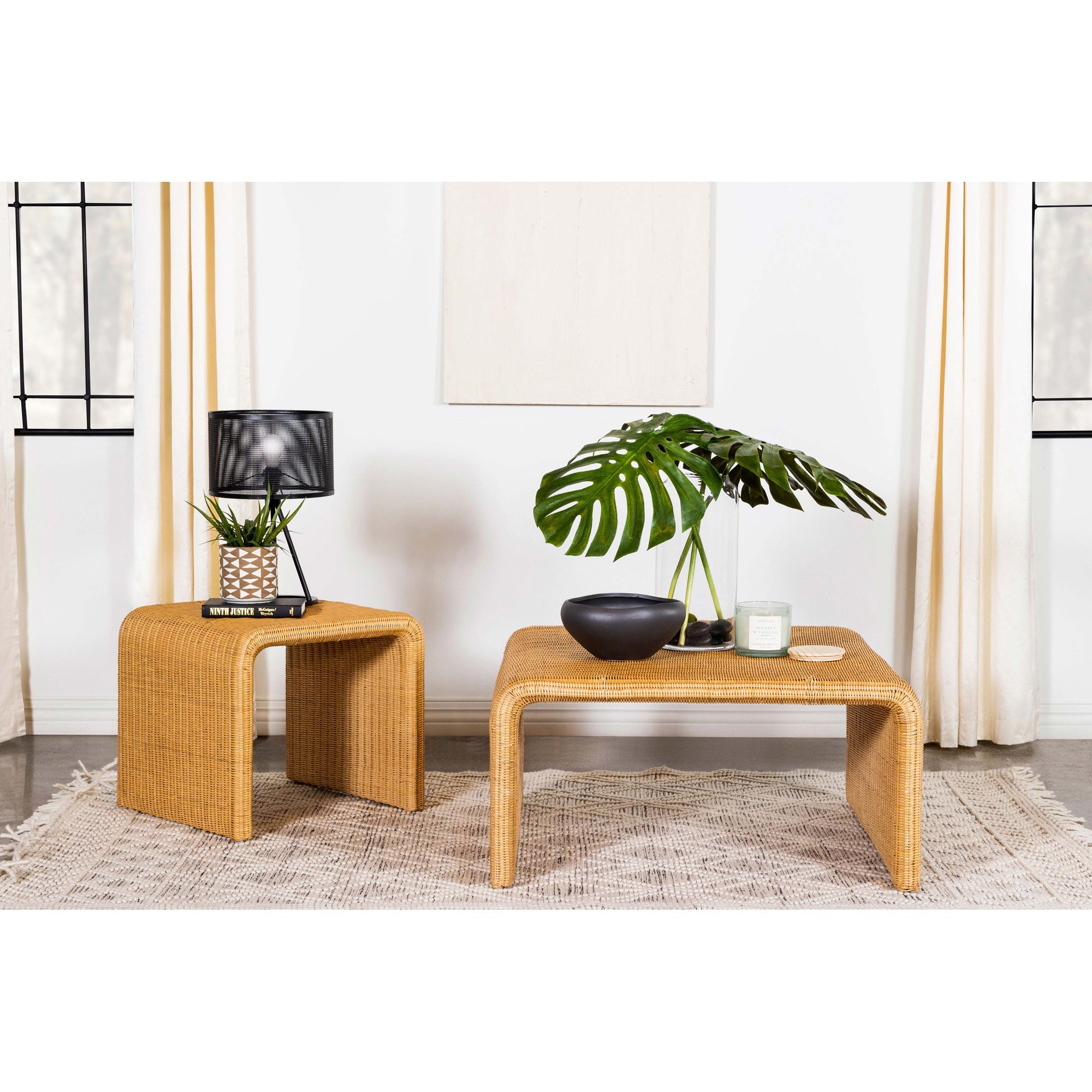 Cahya Natural Square Woven Rattan Coffee Table