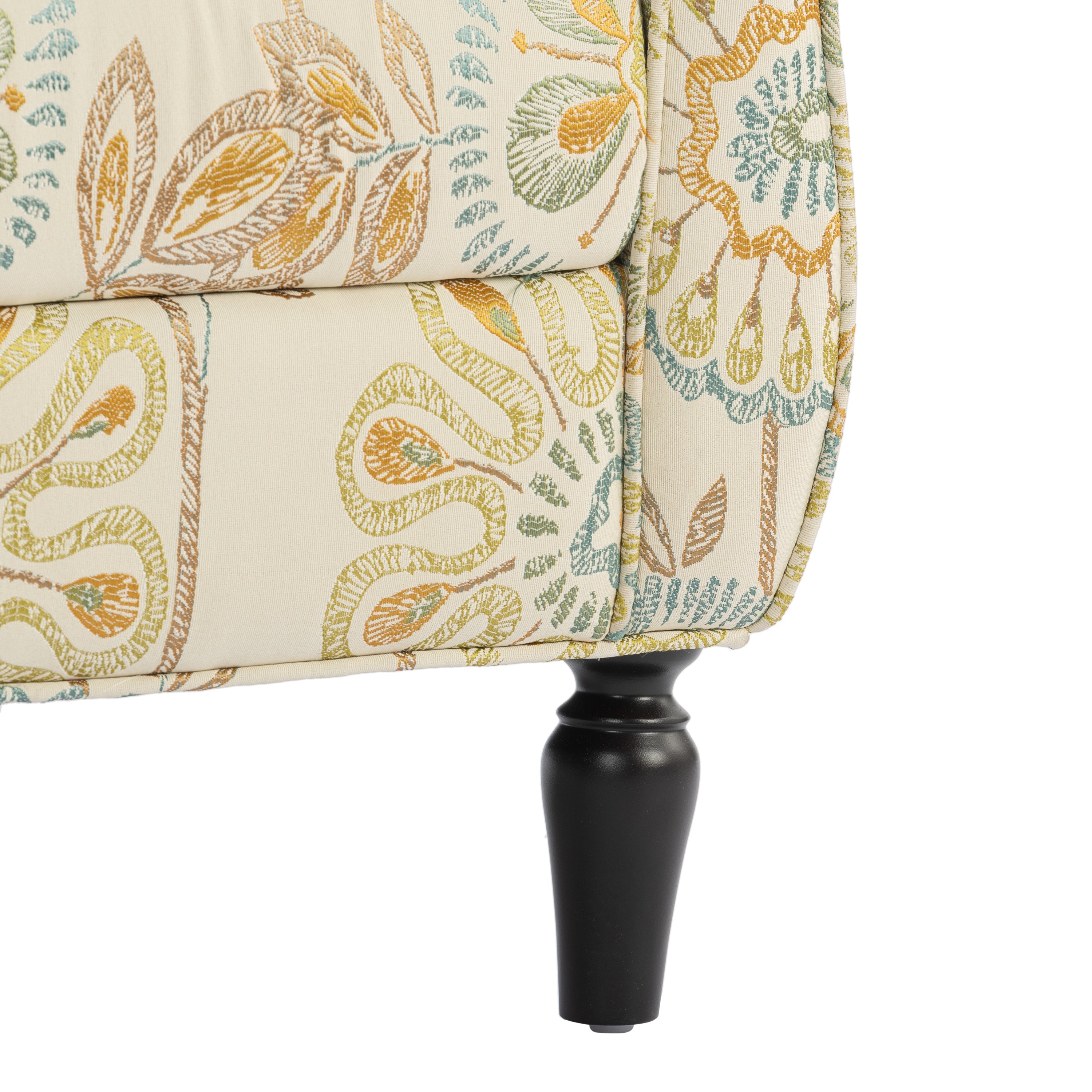 Golden Floral Accent Arm Chair
