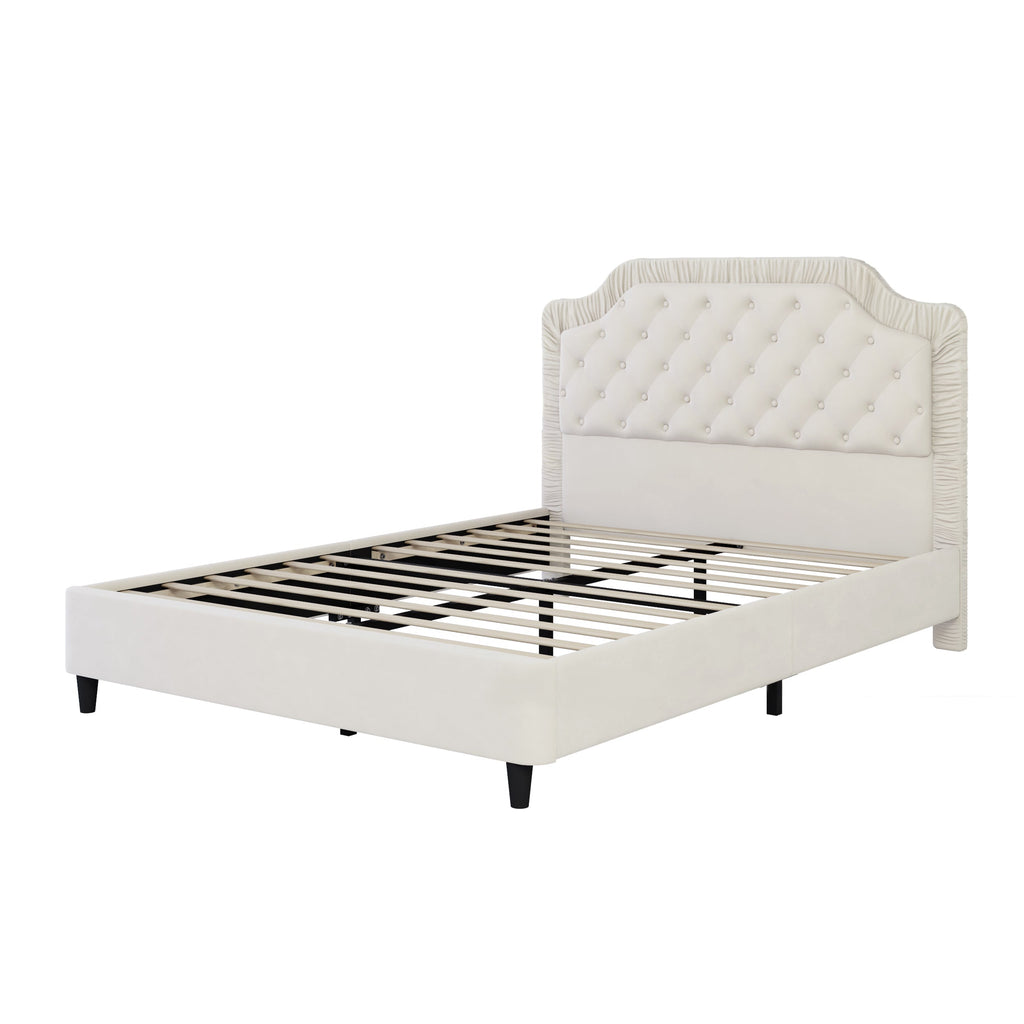 Button Tufted Headboard Bed