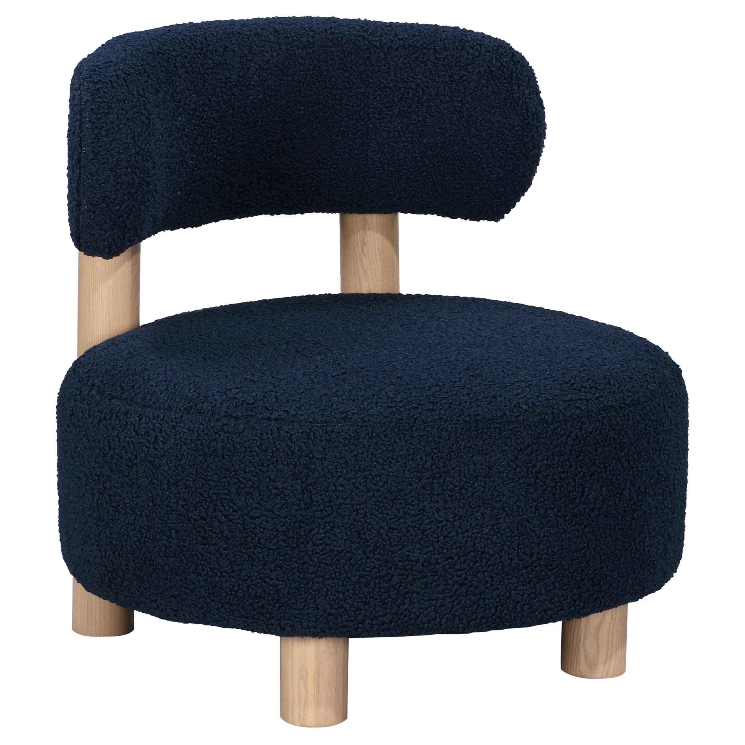 Modern Boucle Upholstered Barrel Back Accent Chair