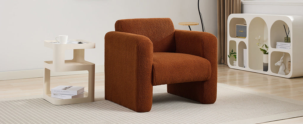 Marlowe Modern Sherpa Upholstered Comfy Reading Accent Chair