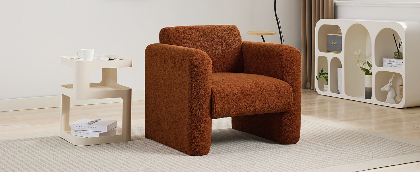 Marlowe Modern Sherpa Upholstered Comfy Reading Accent Chair