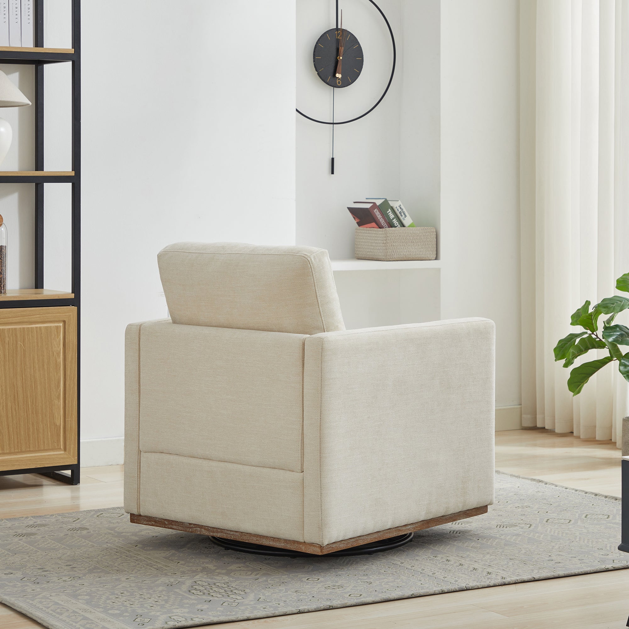 Modern Square Upholstered Swivel Accent Chair