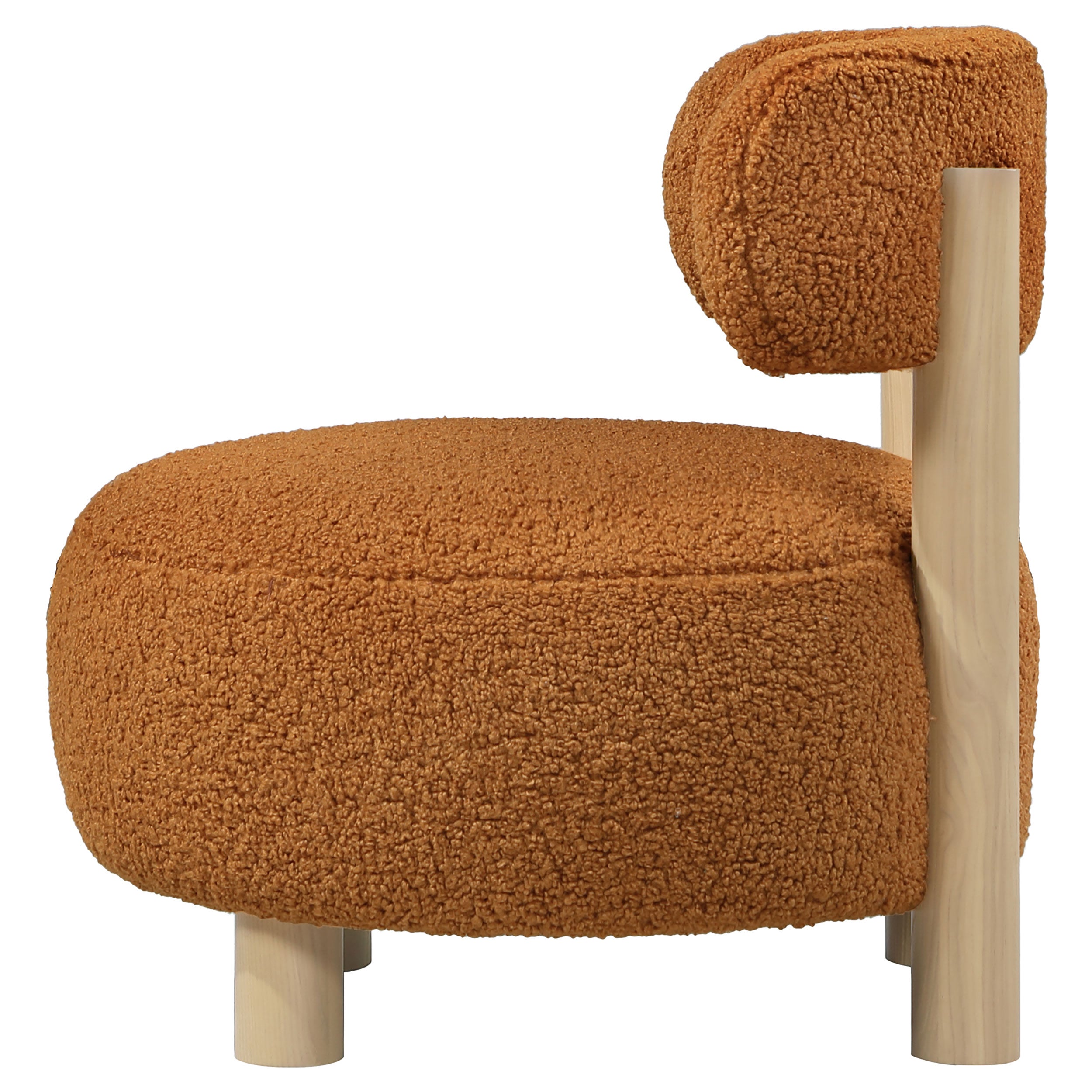 Modern Boucle Upholstered Barrel Back Accent Chair