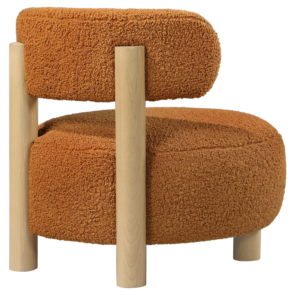 Modern Boucle Upholstered Barrel Back Accent Chair