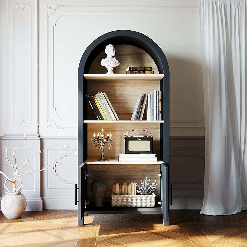 Grantham Arched 3-Tier Bookcase Cabinet with Door