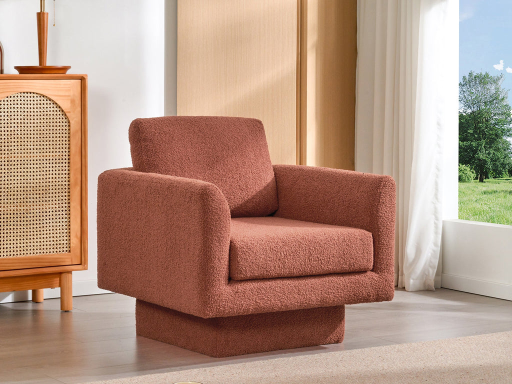 Hartswell Teddy Sherpa Modern Swivel Accent Chair