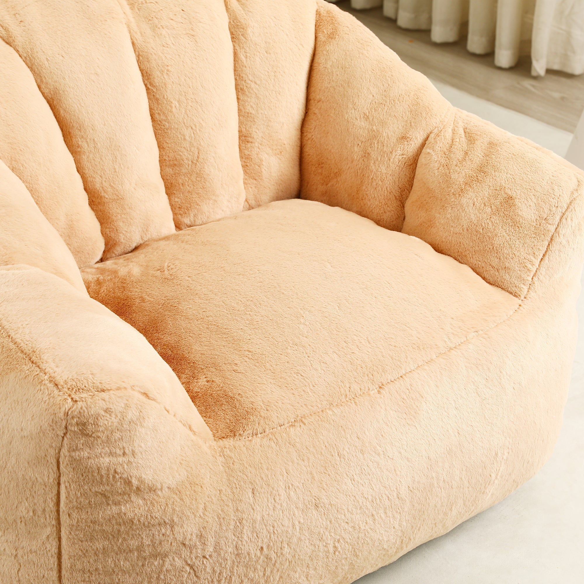 Beanbag Sofa Chair with Armrests Stuffed with High-Density Foam