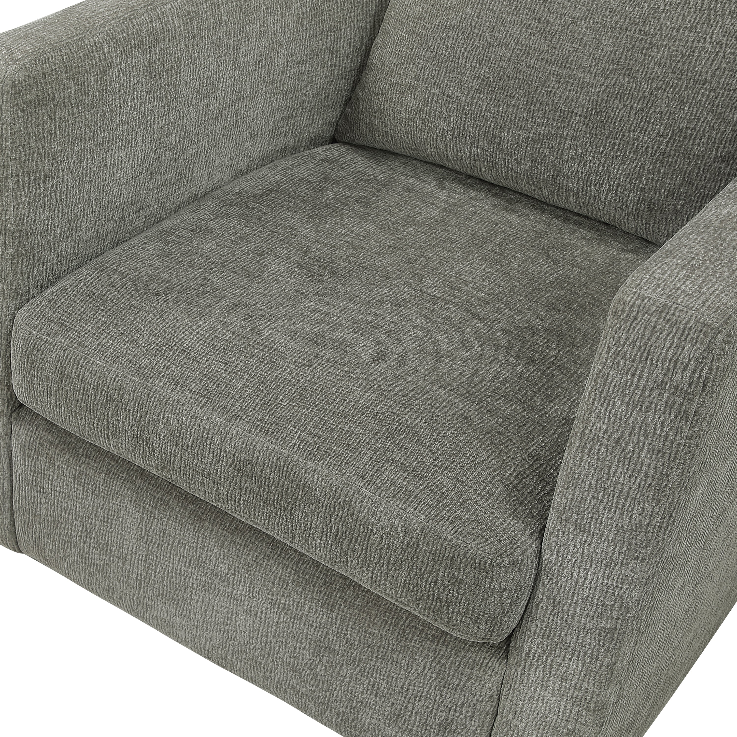 Sutton Light Grey Performance Fabric Swivel Barrel Chair