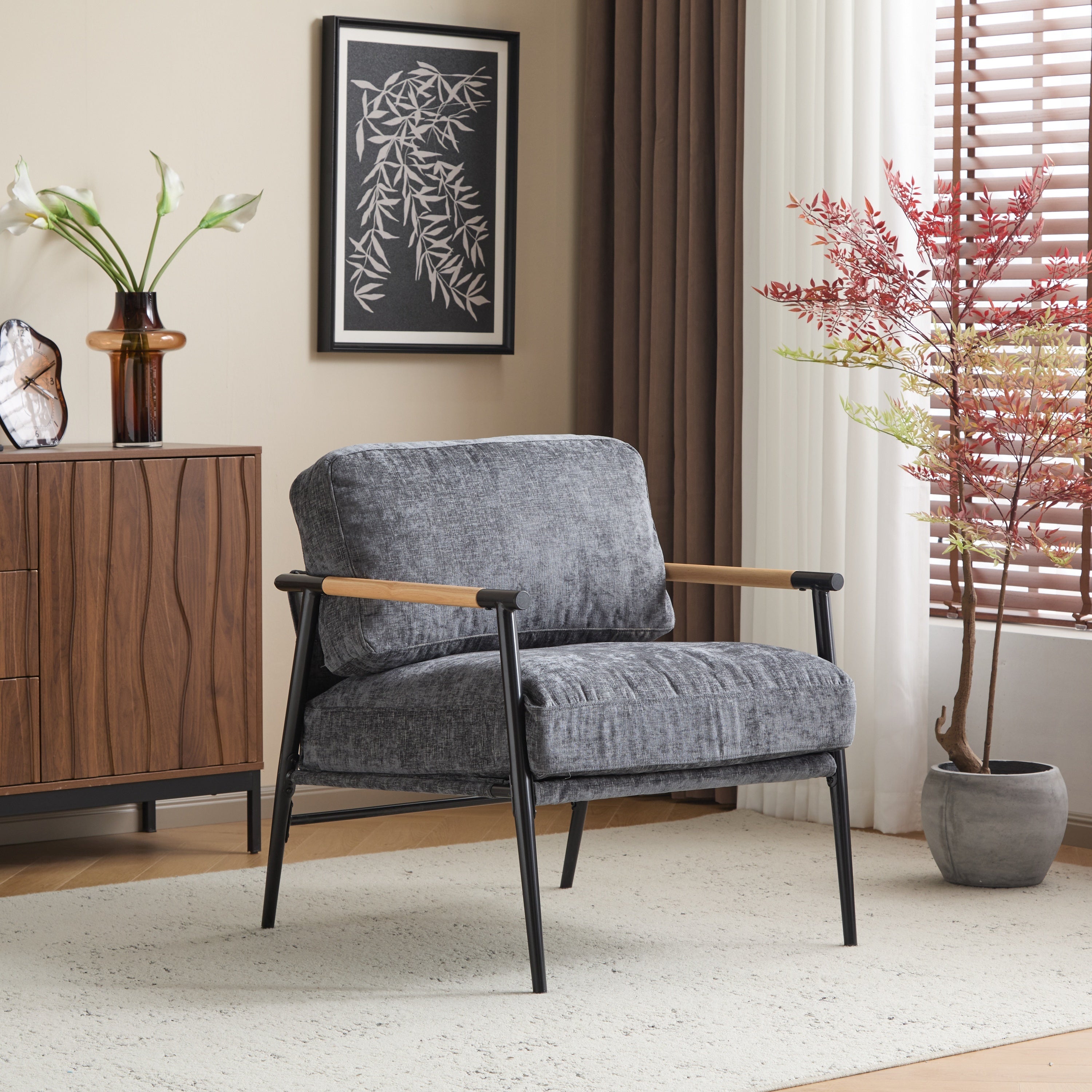 Portwyn Modern Accent Chair with Plush Cushions