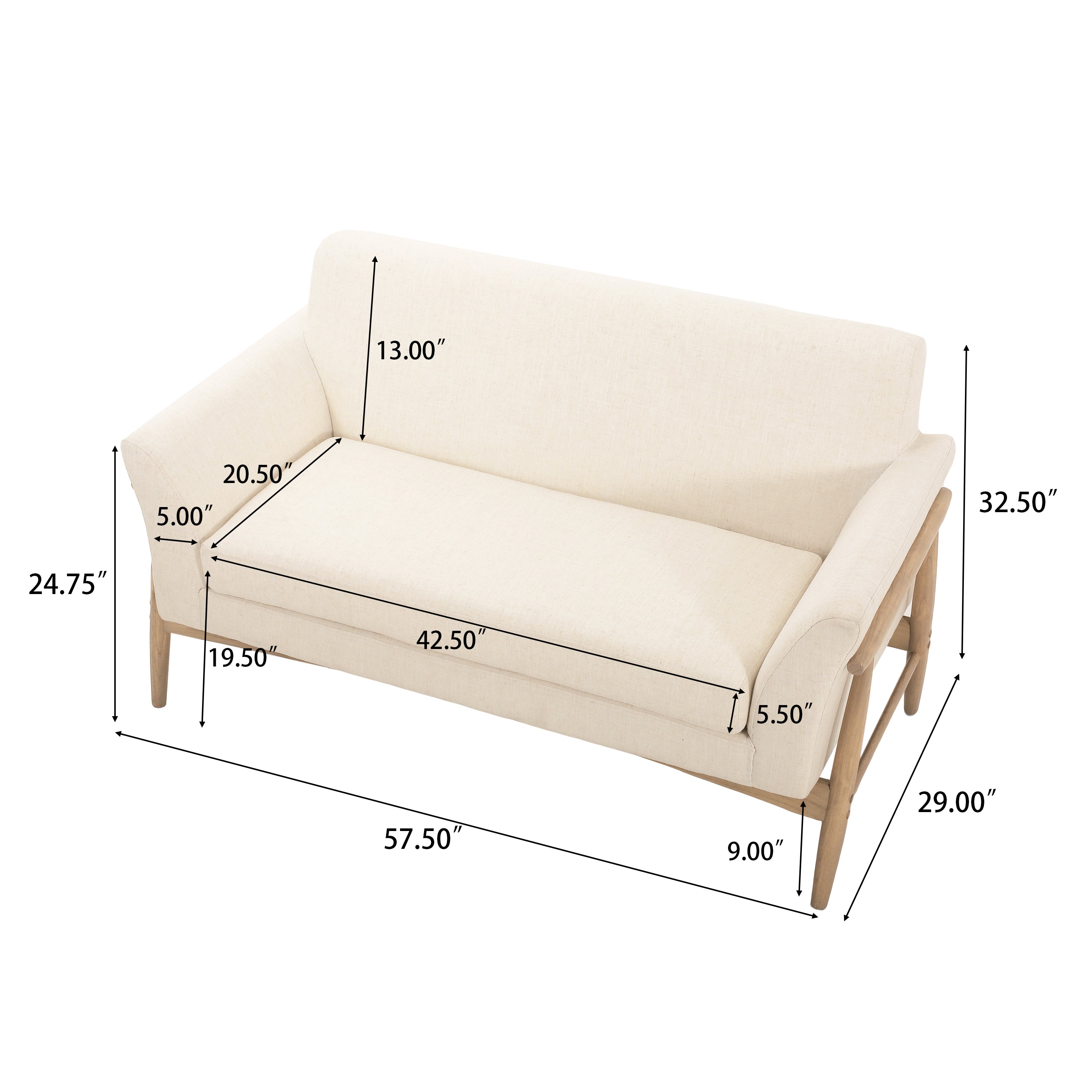 Haverhill Boucle Flared Arms Loveseat
