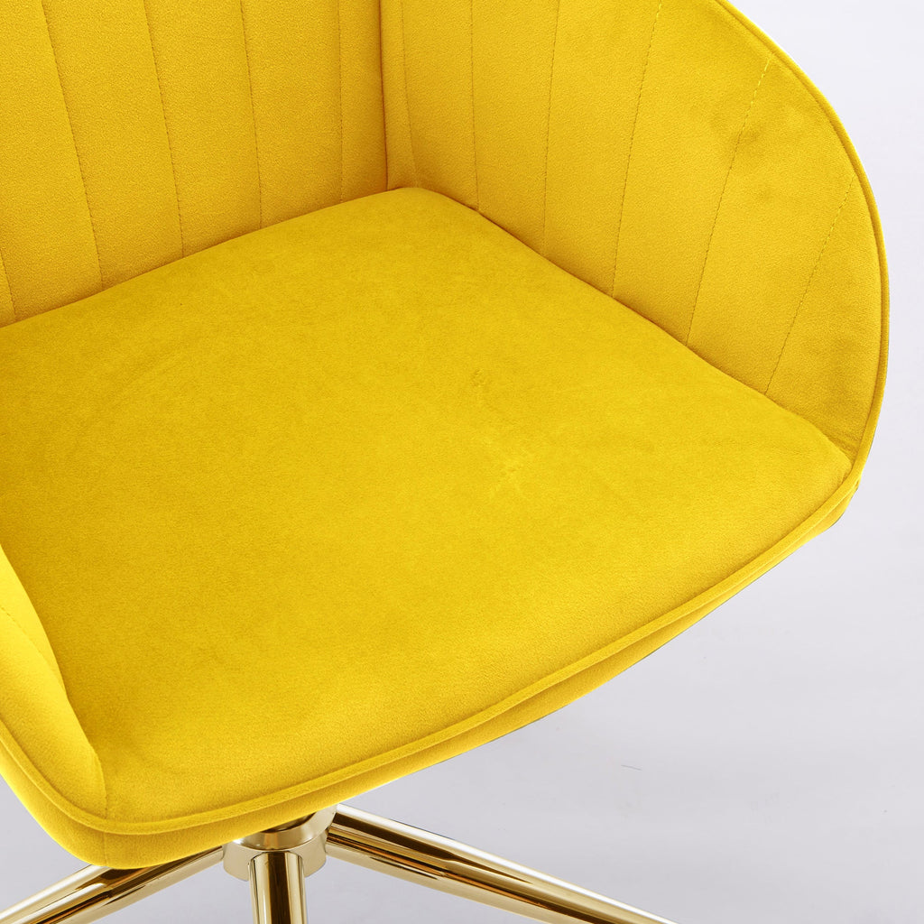 Adjustable Ergonomic Swivel Chair with Golden Base