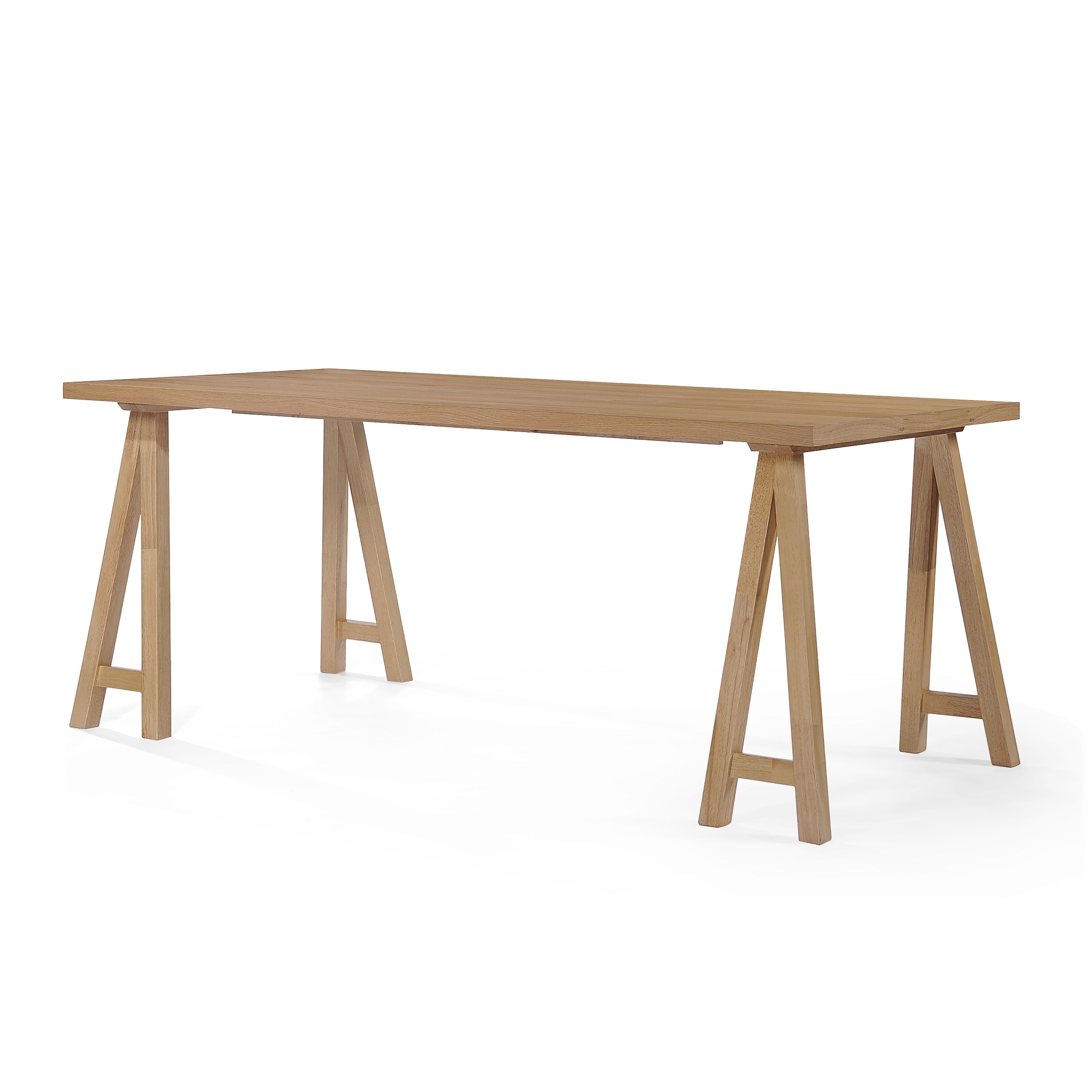 Solid Wood Sawhorse Dining Table