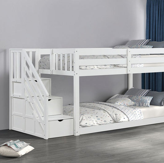 Jojo FM-BK1100WH-BED Bunk Bed with Storage