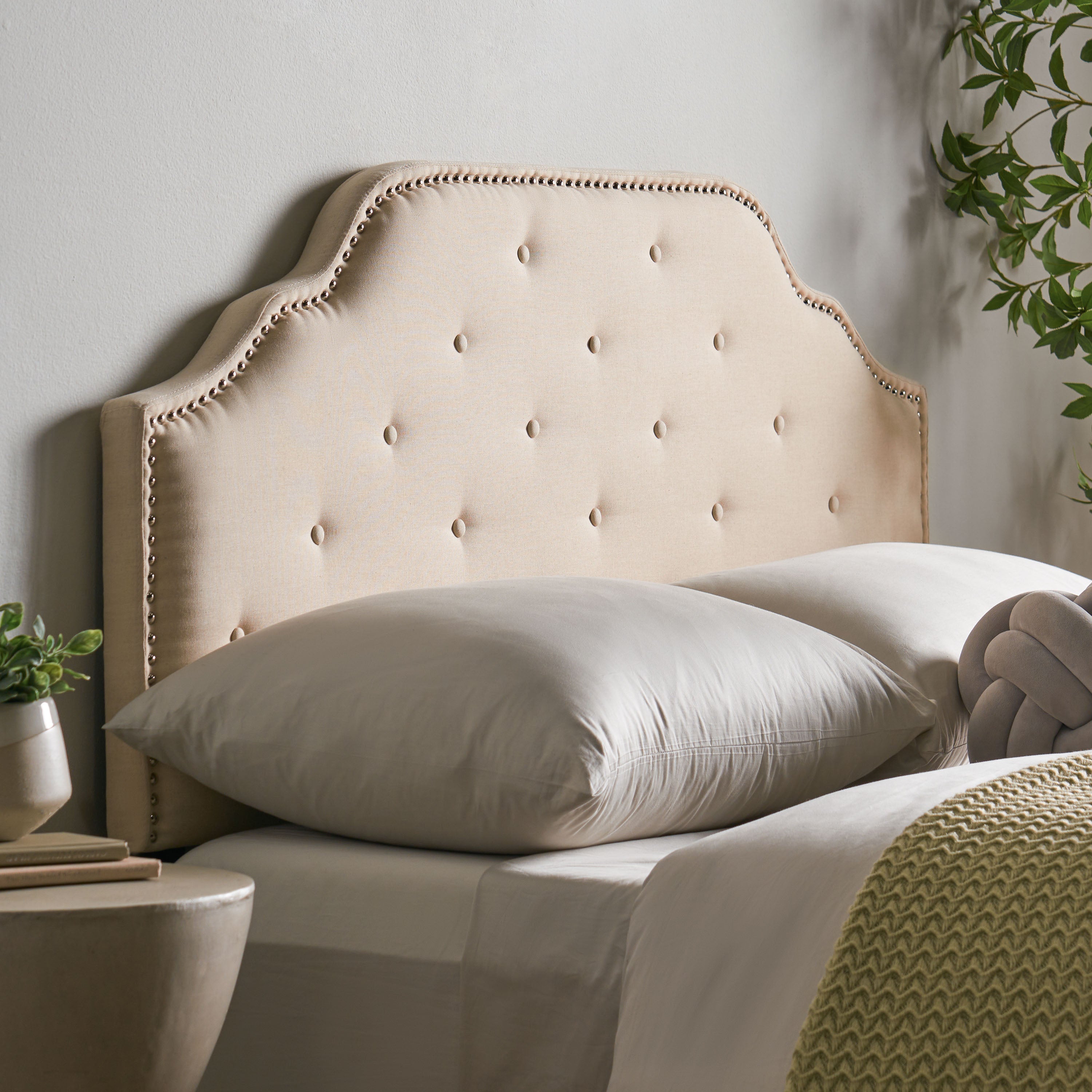 Luella Button Tufted Upholstered Headboard