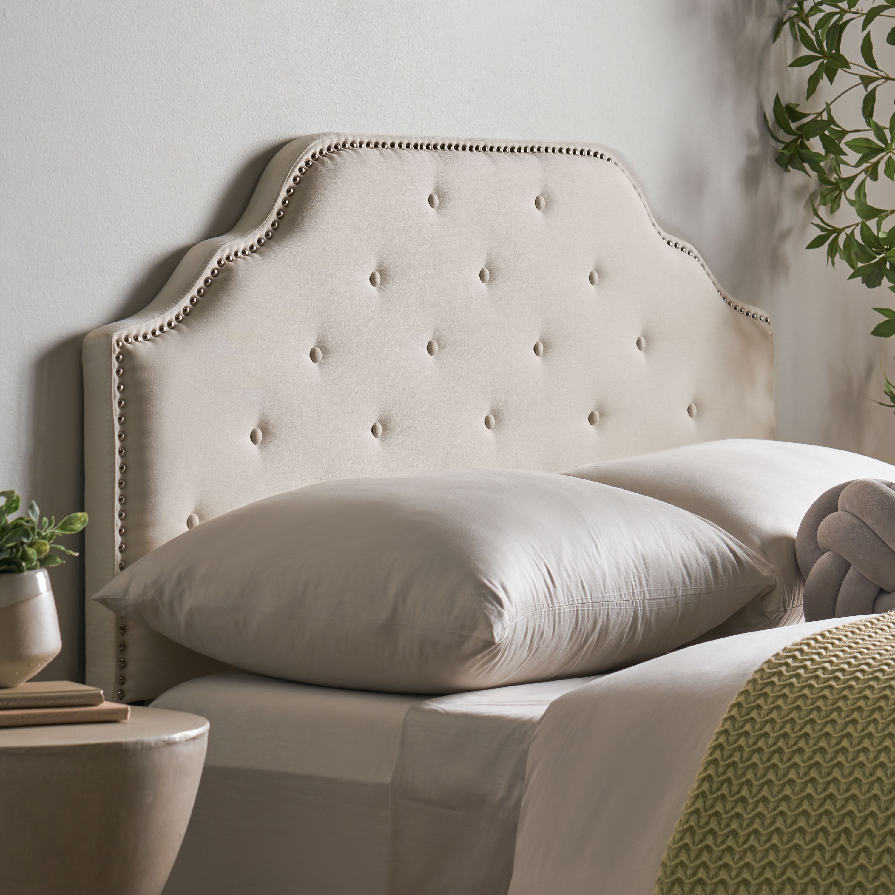 Luella Button Tufted Upholstered Headboard