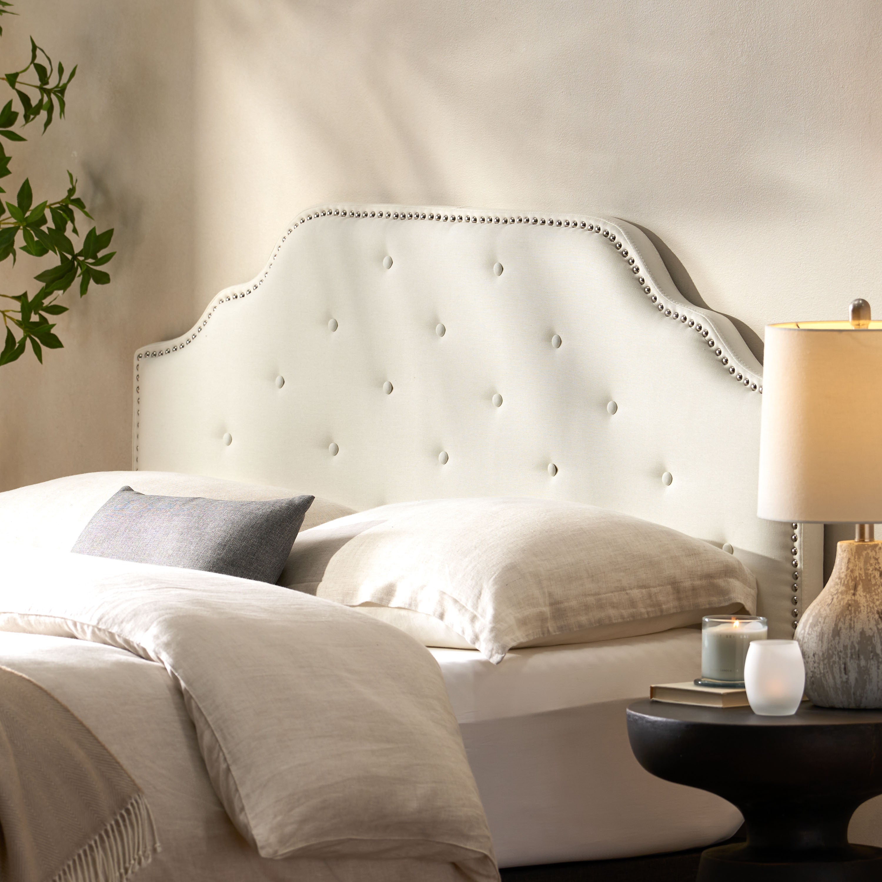 Luella Button Tufted Upholstered Headboard