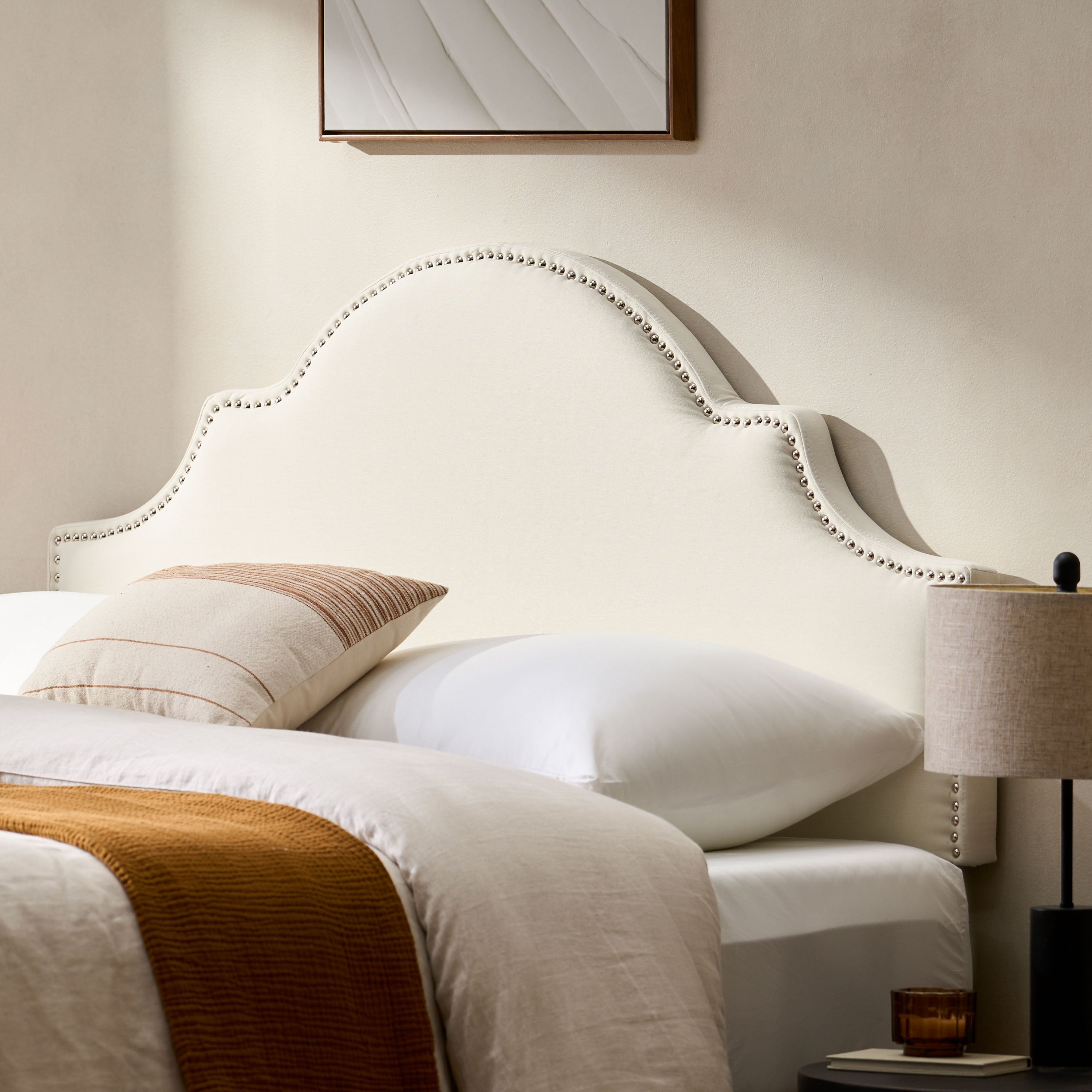 Upholstered Nailhead Trim Headboard