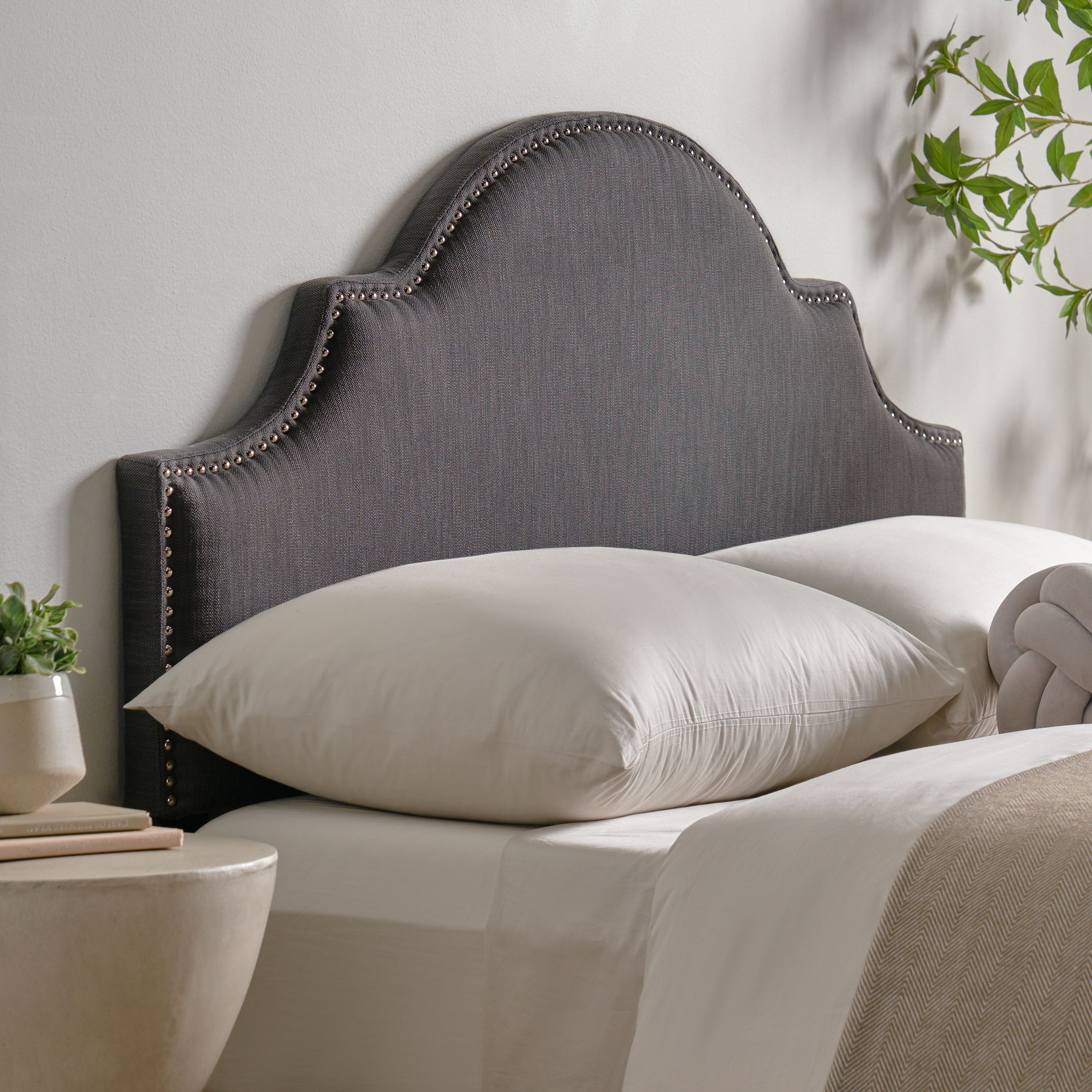 Upholstered Nailhead Trim Headboard