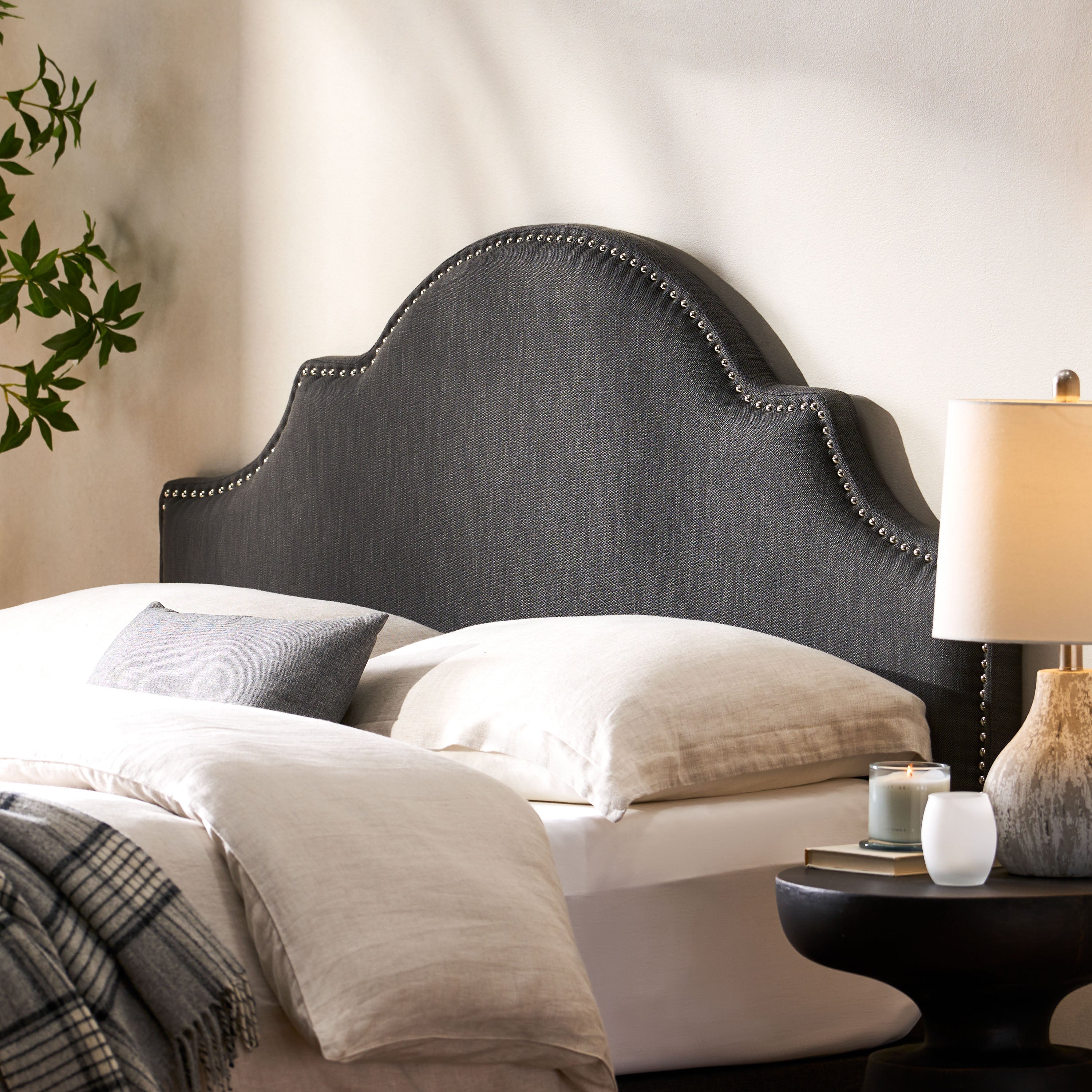 Upholstered Nailhead Trim Headboard