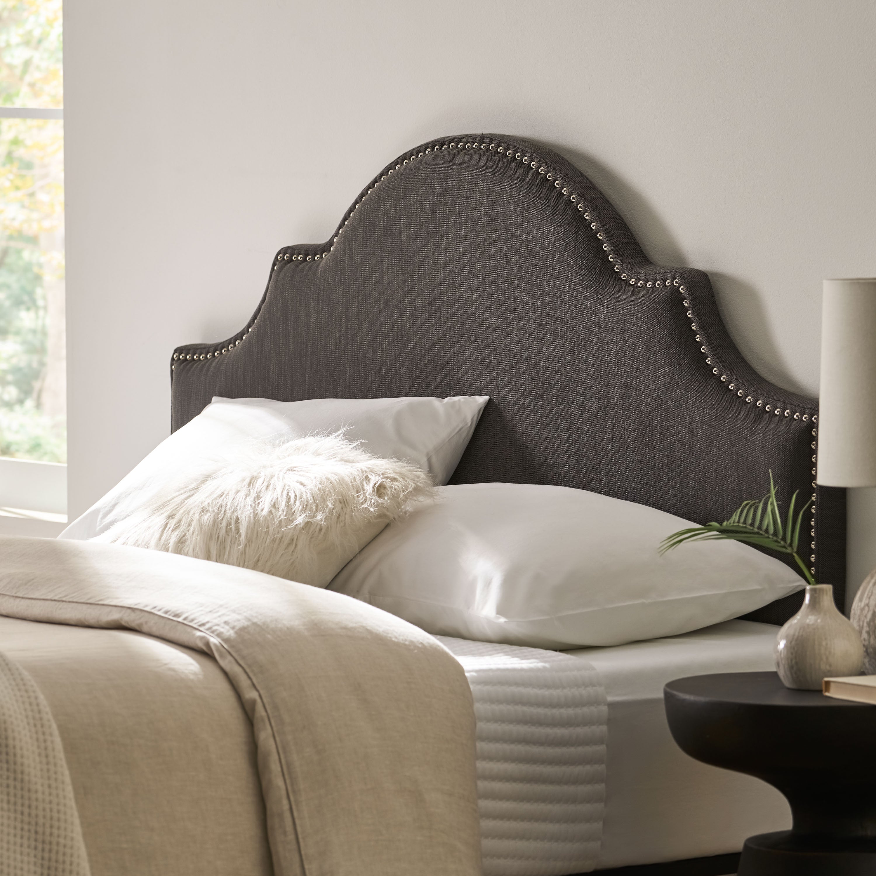 Upholstered Nailhead Trim Headboard